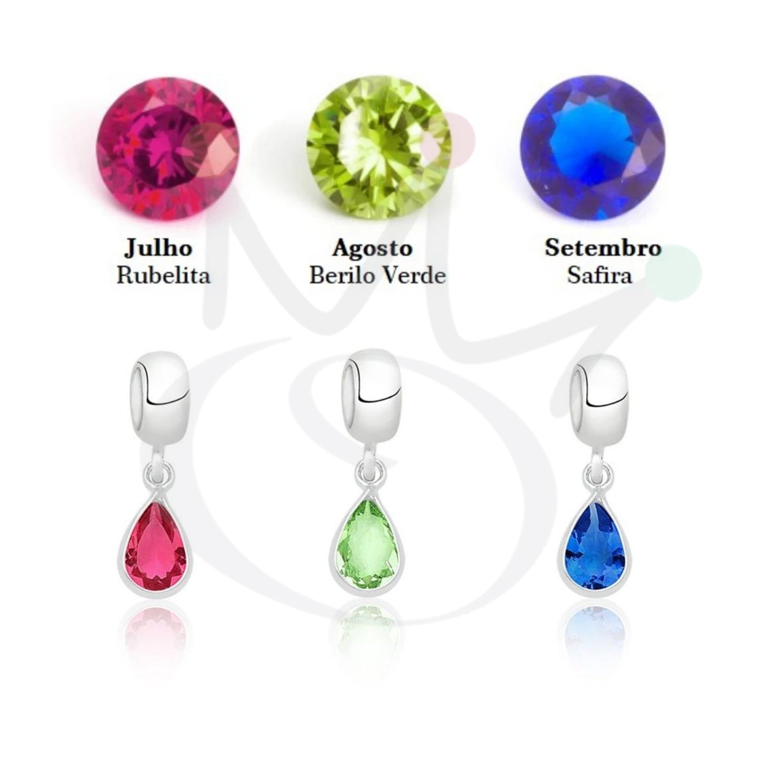 Berloque Mês do Aniversário - Prata Berloque Mês do Aniversário - Prata