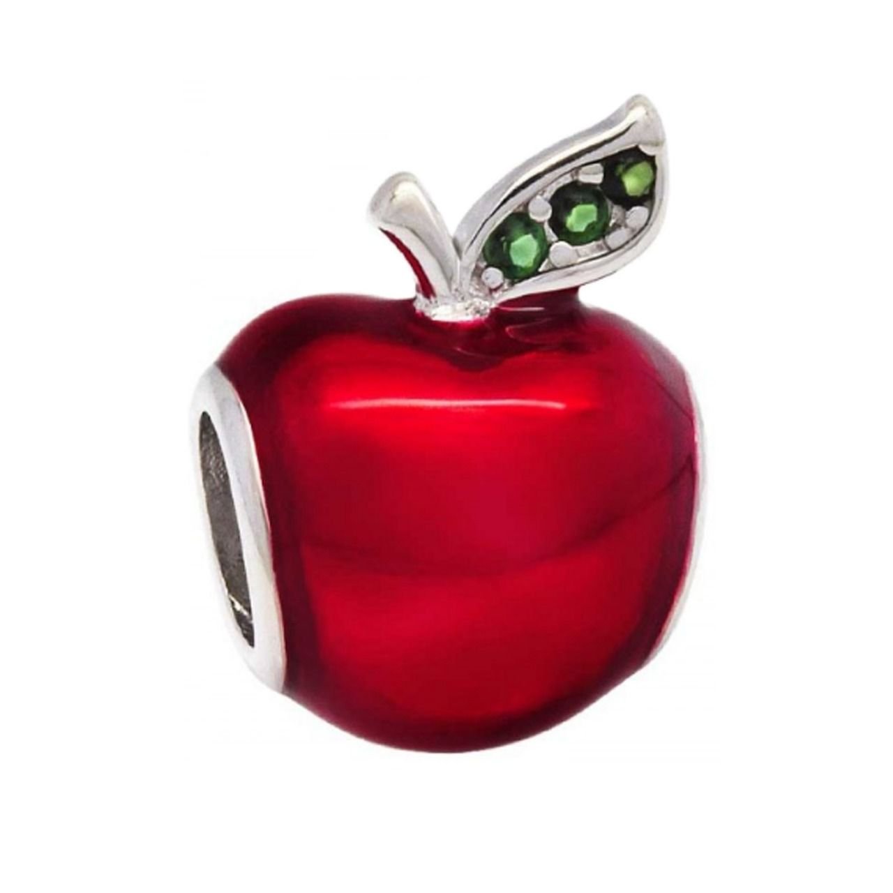 Berloque Separador Maçã Esmaltada - Prata Berloque Separador Maçã Esmaltada - Prata