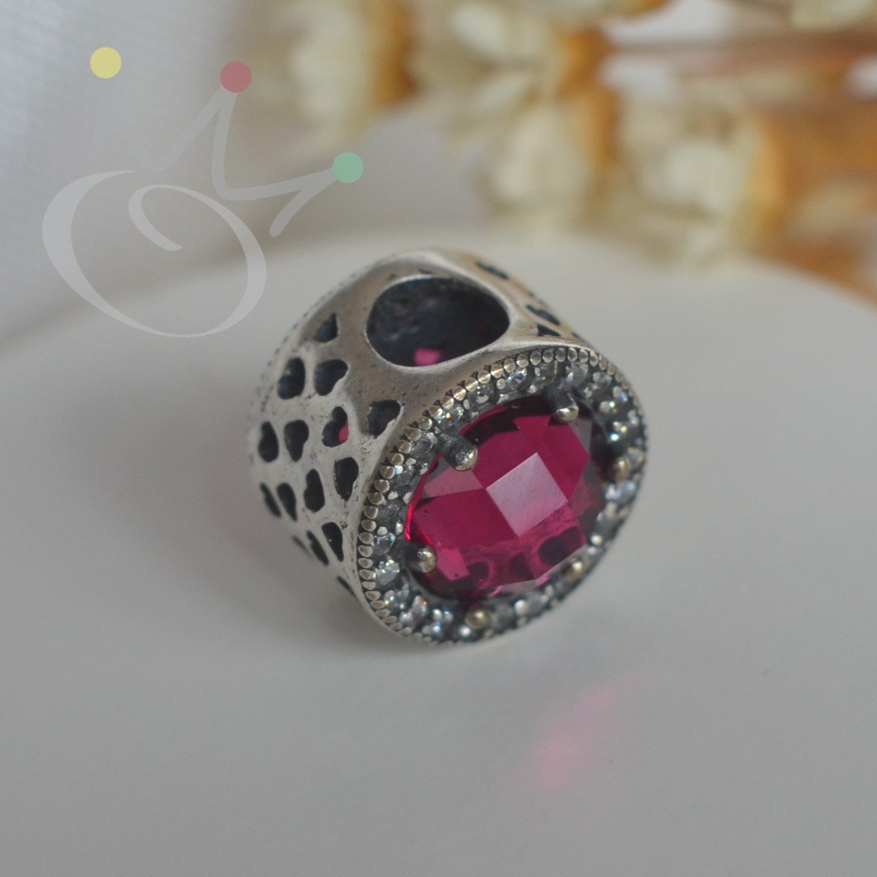 Berloque Separador Pedra Radiante (Cores) - Prata Berloque Separador Pedra Radiante (Cores) - Prata