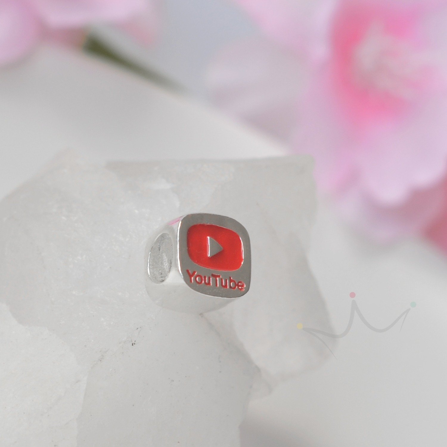 Berloque Separador YouTube - Prata Berloque Separador YouTube - Prata