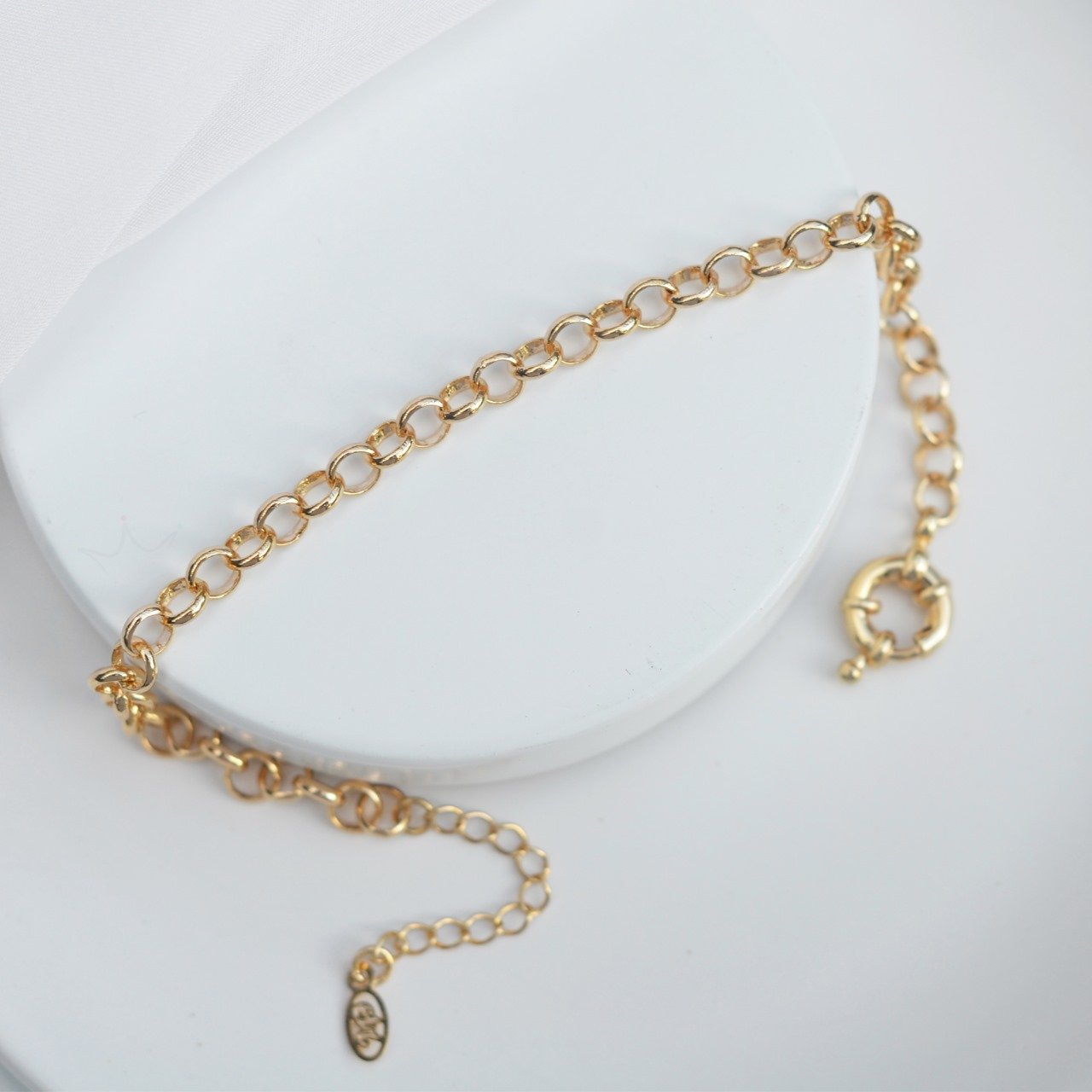 Bracelete Elo Português Fecho Bóia - Semijoia Bracelete Elo Português Fecho Bóia - Semijoia