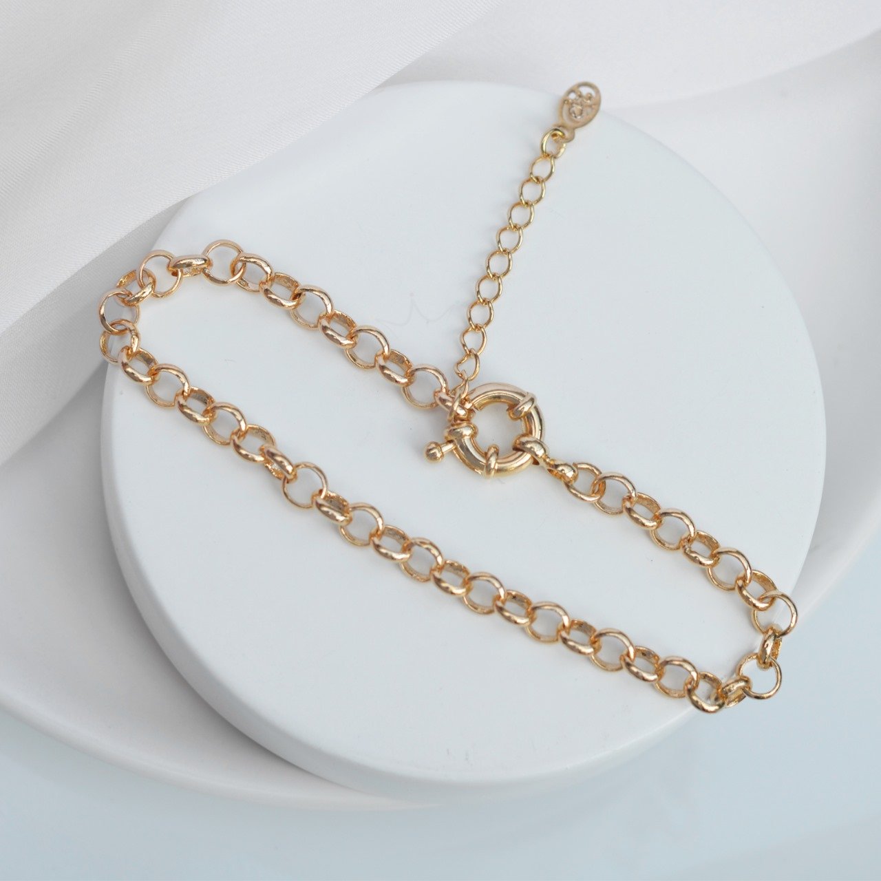 Bracelete Elo Português Fecho Bóia - Semijoia Bracelete Elo Português Fecho Bóia - Semijoia