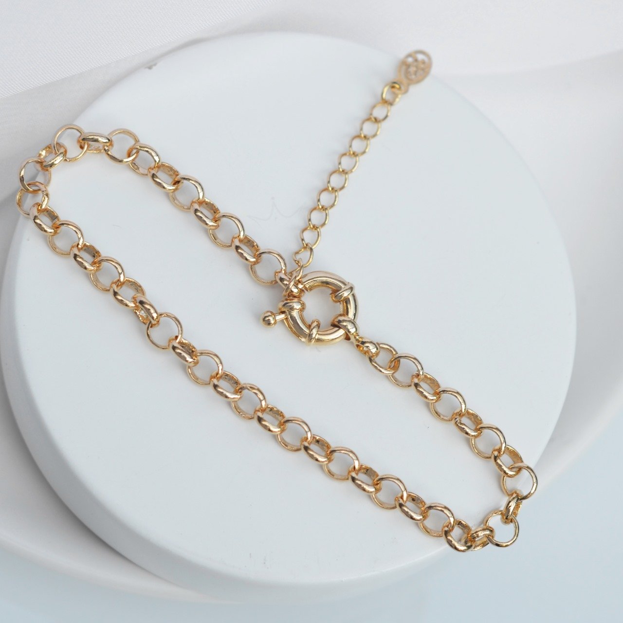 Bracelete Elo Português Fecho Bóia - Semijoia Bracelete Elo Português Fecho Bóia - Semijoia