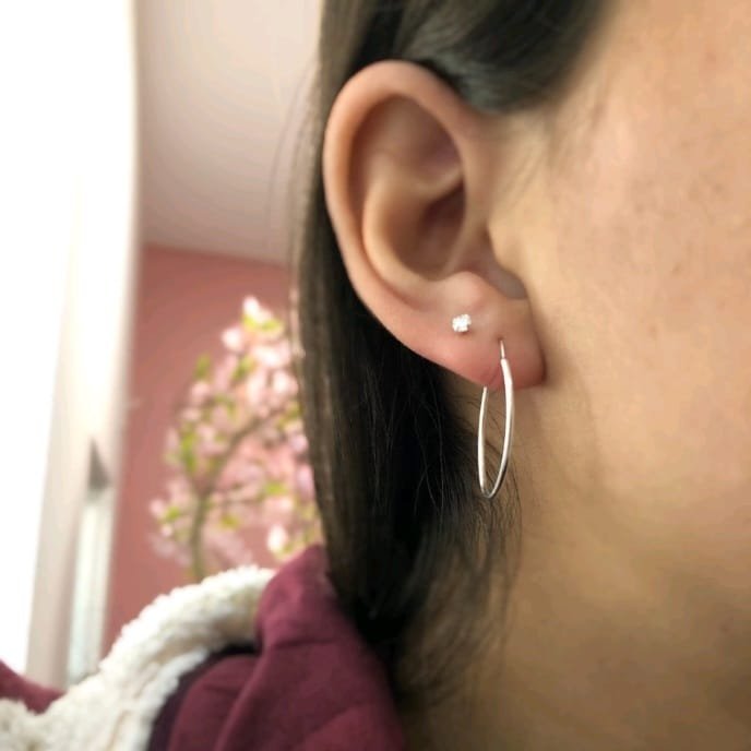 Brinco Argola Oval 2,7cm - Prata Brinco Argola Oval 2,7cm - Prata