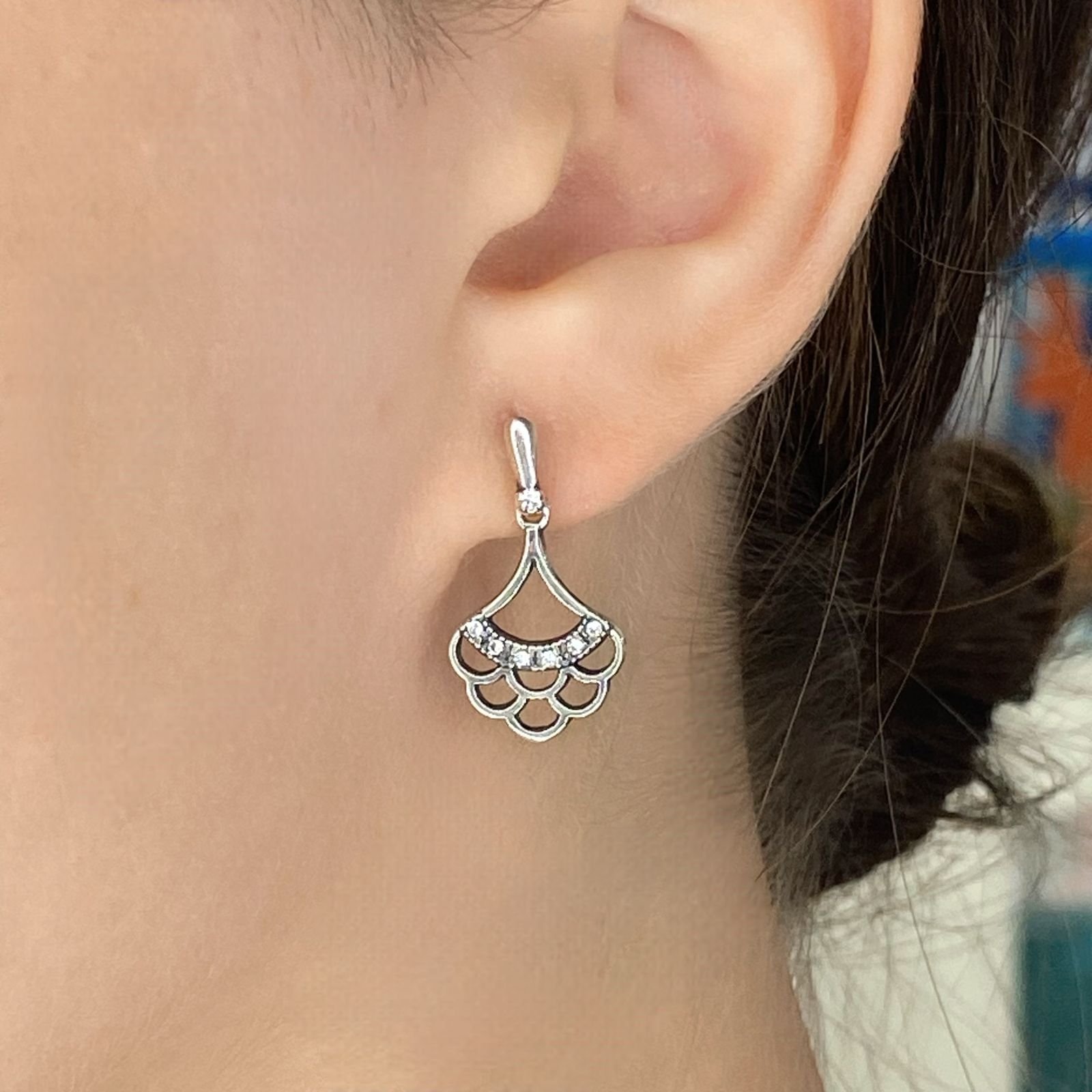 Brinco Babadinho Pendurado e Faixa Cravejada - Prata Brinco Babadinho Pendurado e Faixa Cravejada - Prata