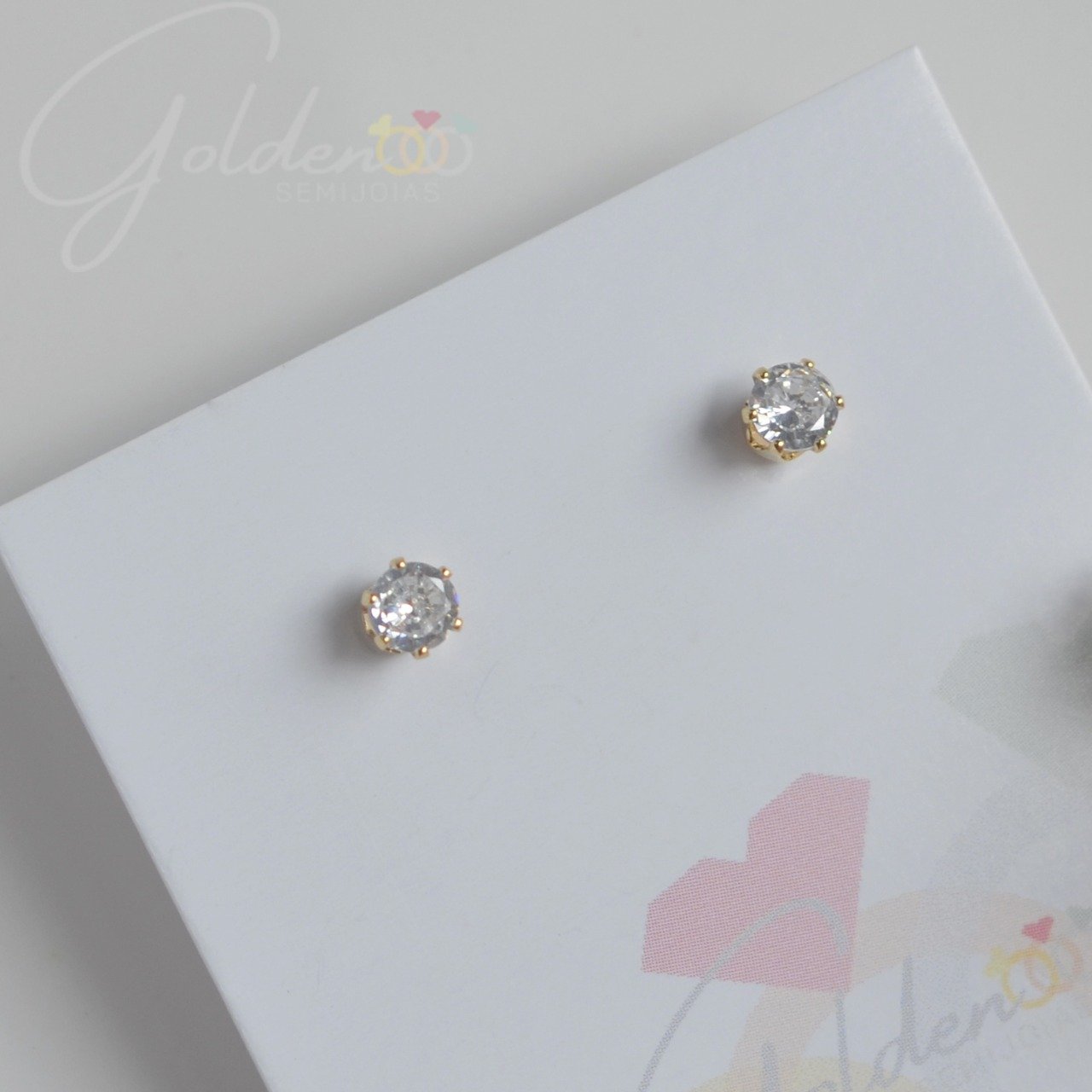 Brinco Ponto de Luz Crculo 4mm  - Semijoia